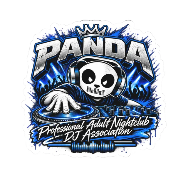 DJ Panda Kiss-Cut Sticker — Nightclub Professional Adult DJ Association Design
