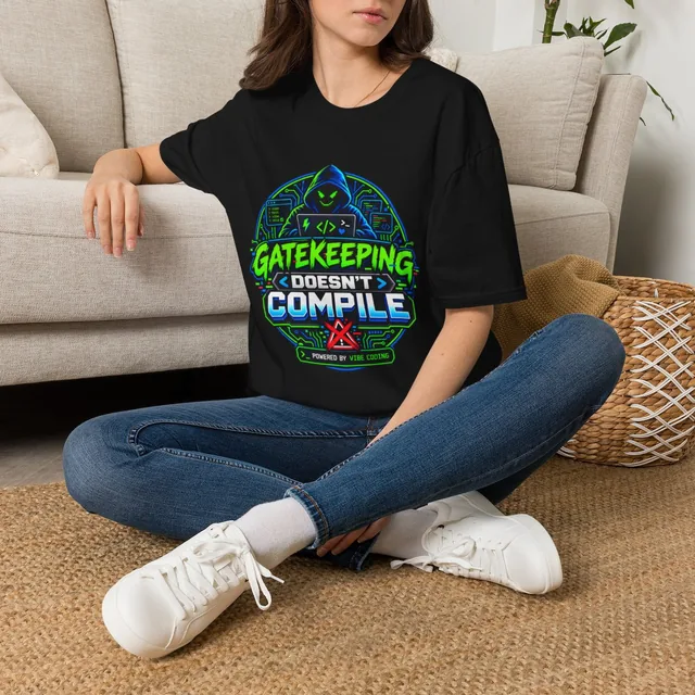Gatekeeping Doesn't Compile T‑Shirt — Funny Programmer Hoodie Alternative for Developers
