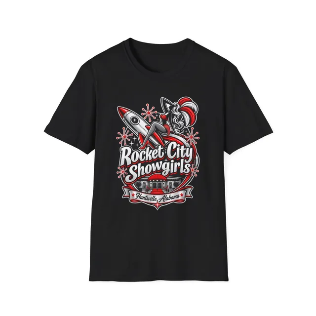 Rocket City Showgirls T-Shirt — Retro Pinup Rocket Logo
