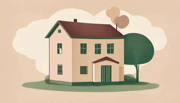 A small house with a tree beside it under a soft cloud, standing for an assistant that runs in your own home.