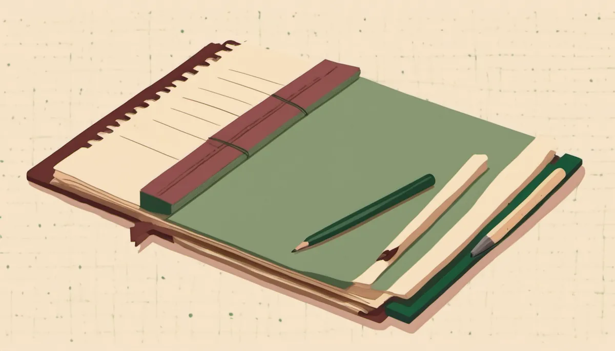 An open notebook with a pencil and a ruler resting on it, standing for lessons written down after the fact.