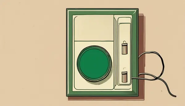 A green indicator lamp whose wire is not connected to anything, standing for an alert that can only ever say everything is fine.