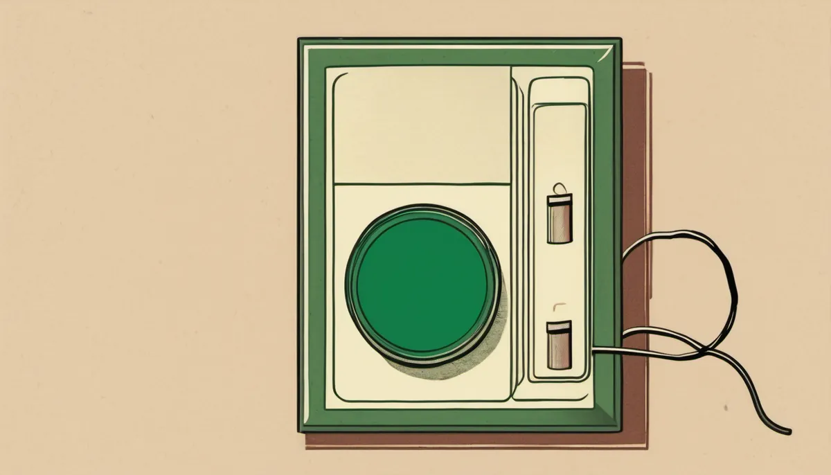 A green indicator lamp whose wire is not connected to anything, standing for an alert that can only ever say everything is fine.